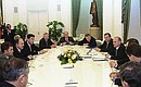 President Putin meeting with the leaders of State Duma parties.
