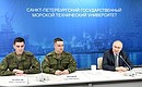 During the meeting with students that participated in the special military operation. Photo: Alexei Danichev, RIA Novosti