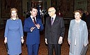 Joint photo of Dmitry and Svetlana Medvedev with Giorgio and Clio Napolitano.