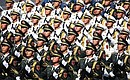 Парадный расчёт армии КНР на военном параде в ознаменование 75-й годовщины Победы в Великой Отечественной войне. Фото ТАСС