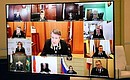 Участники совещания судей судов общей юрисдикции, военных и арбитражных судов (в режиме видеоконференции).