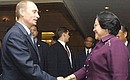 С Президентом Индонезии Мегавати Сукарнопутри.