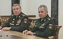 Defence Minister Sergei Shoigu (right) and Chief of the General Staff of Russia’s Armed Forces – First Deputy Defence Minister Valery Gerasimov.