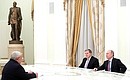На встрече с Генеральным секретарём ОДКБ Юрием Хачатуровым.