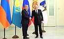 With President of Kazakhstan Nursultan Nazarbayev before the meeting of the Supreme Eurasian Economic Council.