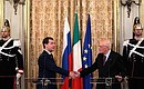 Заявления для прессы по итогам российско-итальянских переговоров. С Президентом Италии Джорджо Наполитано.