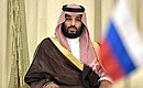 At the signing ceremony of Russian-Saudi documents. Crown Prince of Saudi Arabia Mohammad bin Salman Al Saud.