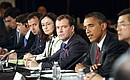 С Президентом США Бараком Обамой на встрече с представителями российских и американских деловых кругов. Фото РИА «Новости»
