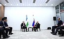 Meeting with President of Uzbekistan Shavkat Mirziyoyev. Photo: Sergei Bobylev, TASS