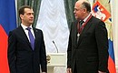 Ceremony for presenting state decorations. Viktor Matrosov, rector of Moscow State Pedagogical University, received the Order for Services to the Fatherland, III degree.