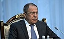 Foreign Minister Sergei Lavrov during Russian-Kyrgyzstani talks.