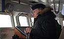 Aboard the guided missile cruiser Marshal Ustinov during the joint exercises of the Northern and Black Sea fleets.
