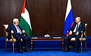 С Президентом Палестины Махмудом Аббасом. Фото: Вячеслав Прокофьев, ТАСС
