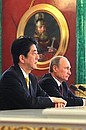 На пресс-конференции с Премьер-министром Японии Синдзо Абэ.