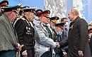 Перед началом военного парада в ознаменование 76-й годовщины Победы в Великой Отечественной войне 1941–1945 годов.