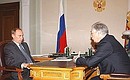President Putin meeting with State Duma Speaker Boris Gryzlov.