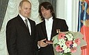 President Putin awarding State Prizes and President\'s Prizes. With eminent Russian musician Yury Bashmet.