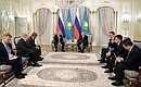 Meeting with first President of Kazakhstan Nursultan Nazarbayev.
