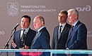 Vladimir Putin takes part in launching service on the Third Moscow Central Diameter. From left: Moscow Region Governor Andrei Vorobyov, Russian Railways CEO and Chairman of the Executive Board Oleg Belozerov and Moscow Mayor Sergei Sobyanin. Photo by Kristina Kormilitsyna (”Rossiya Segodnya“)