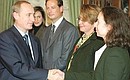 President Putin with American journalists.