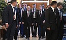 По окончании заседания Совета глав государств Содружества Независимых Государств. С Президентом Туркменистана Гурбангулы Бердымухамедовым.