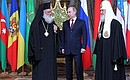 With Patriarch Kirill of Moscow and All Russia and Archbishop Hieronymus II of Athens and all Greece. Photo: Konstantin Zavrazhin