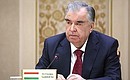 President of Tajikistan Emomali Rahmon at the session of the Collective Security Council of the CSTO in a restricted format. Photo: Valery Sharifulin, TASS