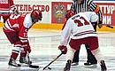 A match between the Russian Amateur Hockey League select and the Russian hockey legends team.
