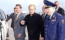 President Putin at Yeisk airport.