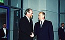President Vladimir Putin with Bundestag President Wolfgang Thierse.