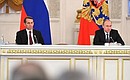 At State Council meeting on development of small and medium-sized businesses. With State Duma Speaker Sergei Naryshkin.