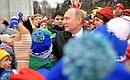 Vladimir Putin met with children attending Kremlin New Year Party.