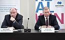 Norilsk Nickel CEO Vladimir Potanin and co-owner of the Alliance Group Musa Bazhaev at the meeting on preparations for the 2019 Winter Universiade.