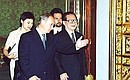 President Putin with Chinese President Jiang Zemin before expanded Russian-Chinese negotiations.