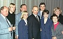 President Vladimir Putin meeting with Russian Olympic team athletes and trainers.