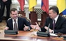 Joint news conference. With President of Ukraine Viktor Yanukovych. Photo: Sergey Guneev, RIA Novosti