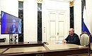 Meeting with Tomsk Region Acting Governor Vladimir Mazur (via videoconference).
