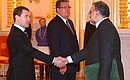 Церемония вручения верительных грамот послами иностранных государств. Верительную грамоту Президенту России вручает посол Исламской Республики Иран Махмуд Реза Саджади.