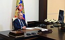 Working meeting with Acting Governor of Irkutsk Region Igor Kobzev, via videoconference.