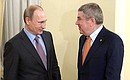 With President of the International Olympic Committee Thomas Bach.