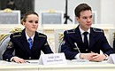 Lyubov Zabello, student at Moscow State Technical University of Civil Aviation, and Timofei Yefimov, student at St Petersburg Chief Aviation Marshal Novikov State University of Civil Aviation.