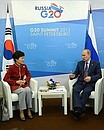 With President of Korea Park Geun-hye.