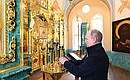 В ходе посещения Коневского Рождество-Богородичного монастыря.