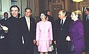 President Putin and President Bush with their spouses meeting the lead dancers of the “The Nutcracker” at the Mariinsky Theater. With Mariinsky Theatre director Valery Gergiyev.