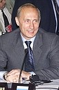 President Vladimir Putin during a meeting of the G8 summit at the Doge\'s Palace (Palazzo Ducale).