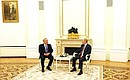 Meeting with First President of Kazakhstan Nursultan Nazarbayev.