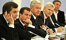 Meeting with members of the academic advisory board of the Skolkovo Development Foundation. Left to right: First Deputy Chief of Staff of the Presidential Executive Office Vladislav Surkov, President Dmitry Medvedev, Deputy Prime Minister and Government Chief of Staff Sergei Sobyanin, Minister of Education and Science Andrei Fursenko.
