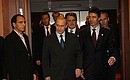 President Putin before the 10th Russia-European Union summit with Danish Prime Minister Anders Fogh Rasmussen.