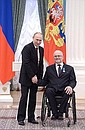 Presenting Russian Federation state decorations. President of the International Paralympic Committee Sir Philip Craven is awarded the Order of Honour.
