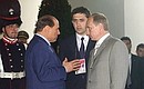 President Putin with President of the Italian Council of Ministers Silvio Berlusconi.